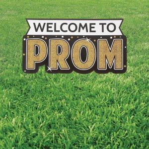 Fun Express Welcome to Prom Yard Sign – Graduation Party Supplies Indoor Outdoor Decor – Outdoor Lawn Graduation Yard Signs Prom Night Decor – Graduation Party Supplies