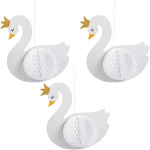 Sweet Swan Hanging Decor With Tissue – Party Decor – 3 Pieces