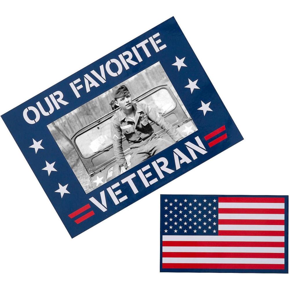 imageFun Express 7quot x 5quot Patriotic Veterans Day Picture Frame Magnets  12 Pieces