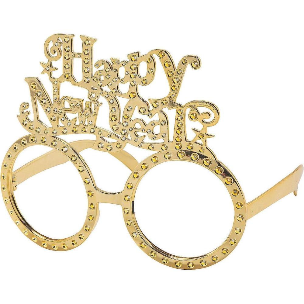 imageFun Express Happy New Year Gold Glasses  Apparel Accessories  12 Pieces