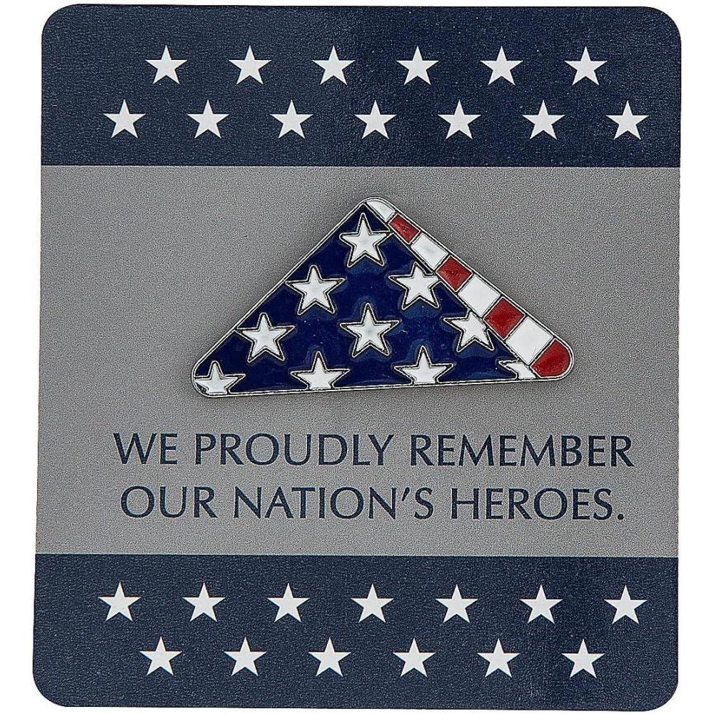 imagePatriotic Folded Flag Pins with Card  12 Pieces