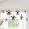 11 1/2″, 12″ 3D Patriotic Hanging Star Ceiling Decorations, 8 Pieces