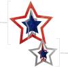 11 1/2″, 12″ 3D Patriotic Hanging Star Ceiling Decorations, 8 Pieces