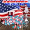 Fun Express Patriotic Red White and Blue Candy Bulk – 1.5 Pounds, 67 Pieces, Blueberry, Cherry, and Vanilla-Flavored