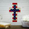 Fun Express Patriotic Wall Cross for Fourth of July (wood) Religious Home Decor