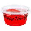 Fun Express Small Happy New Year Plastic Gelatin Shot Cups with Lids – 100 Ct.