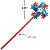 Fun Express Star-Shaped Patriotic Pinwheels, 36 Pieces – Blue, White, Red