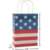 Traditional American Flag Kraft Paper Gift Bags Medium 6 1/2″ x 9″ – 12 Pieces