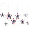 11 1/2″, 12″ 3D Patriotic Hanging Star Ceiling Decorations, 8 Pieces