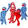Fun Express – Long Arm Patriotic Sock Monkeys for Fourth of July – Toys – Plush – Long Arm Plush – Fourth of July – 12 Pieces