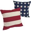 Fun Express 14″ x 14″ Patriotic Stars and Stripes Decorative Pillow Set, 2 Piece, American and Americana Decor, Great for Memorial Day, 4th of July, Veterans Day and Any Patriotic Event
