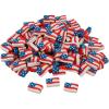 Fun Express 3/4″ x 1/2″ Bulk 144 Pieces Mini Patriotic USA Flag Rubber Erasers