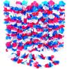 Patriotic Lei Assortment, Bulk Set of 50 – Red White and Blue Flower Leis Assortment – 4th of July and Memorial Day Supplies