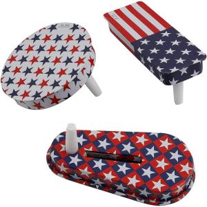 Fun Express 3 1/2″ diam. Bulk 50 Pieces Patriotic Red, White & Blue Metal Noisemakers