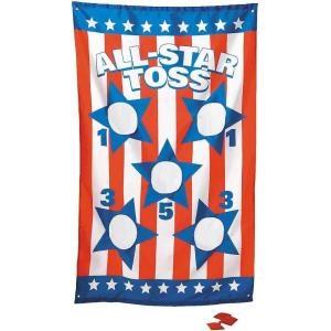 Fun Express 35″ x 55″ Patriotic Stars & Stripes Bean Bag Toss Game Set – 5 Pieces