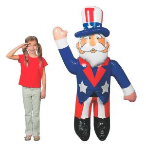 Fun Express 64″ Jumbo Inflatable Uncle Sam in Red, White & Blue Suit Decoration – Great for Memorial Day, 4th of July and All Patriotic Events