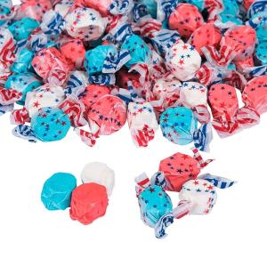 Fun Express Patriotic Red White and Blue Candy Bulk – 1.5 Pounds, 67 Pieces, Blueberry, Cherry, and Vanilla-Flavored