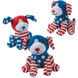 Fun Express Plush Patriotic Dogs – Toys – 12 Pieces