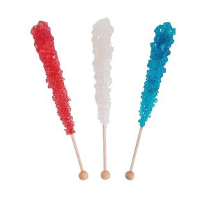 Red, White and Blue Patriotic Rock Candy Sucker Pops (Individually wrapped set of 12) Fourth of July Candy and Party Supplies