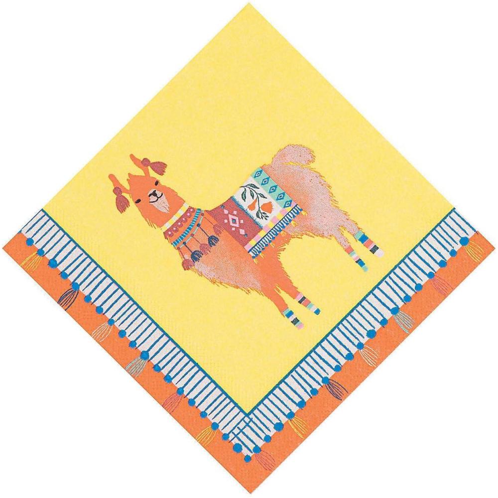 imageFun Express  Boho Llama Cocktail Napkins 20pc for Cinco de Mayo  Party Supplies  Licensed Tableware  Licensed Napkins  Cinco de Mayo  20 Pieces