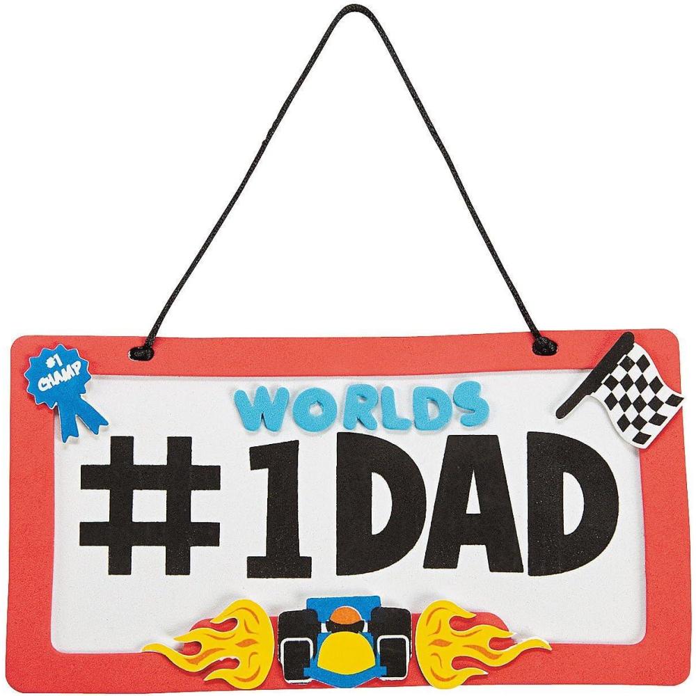 imageFun Express 12 pieces 1 Dad License Plate Sign Craft Kit  DIY Fathers Day Craft Gifts for Kids
