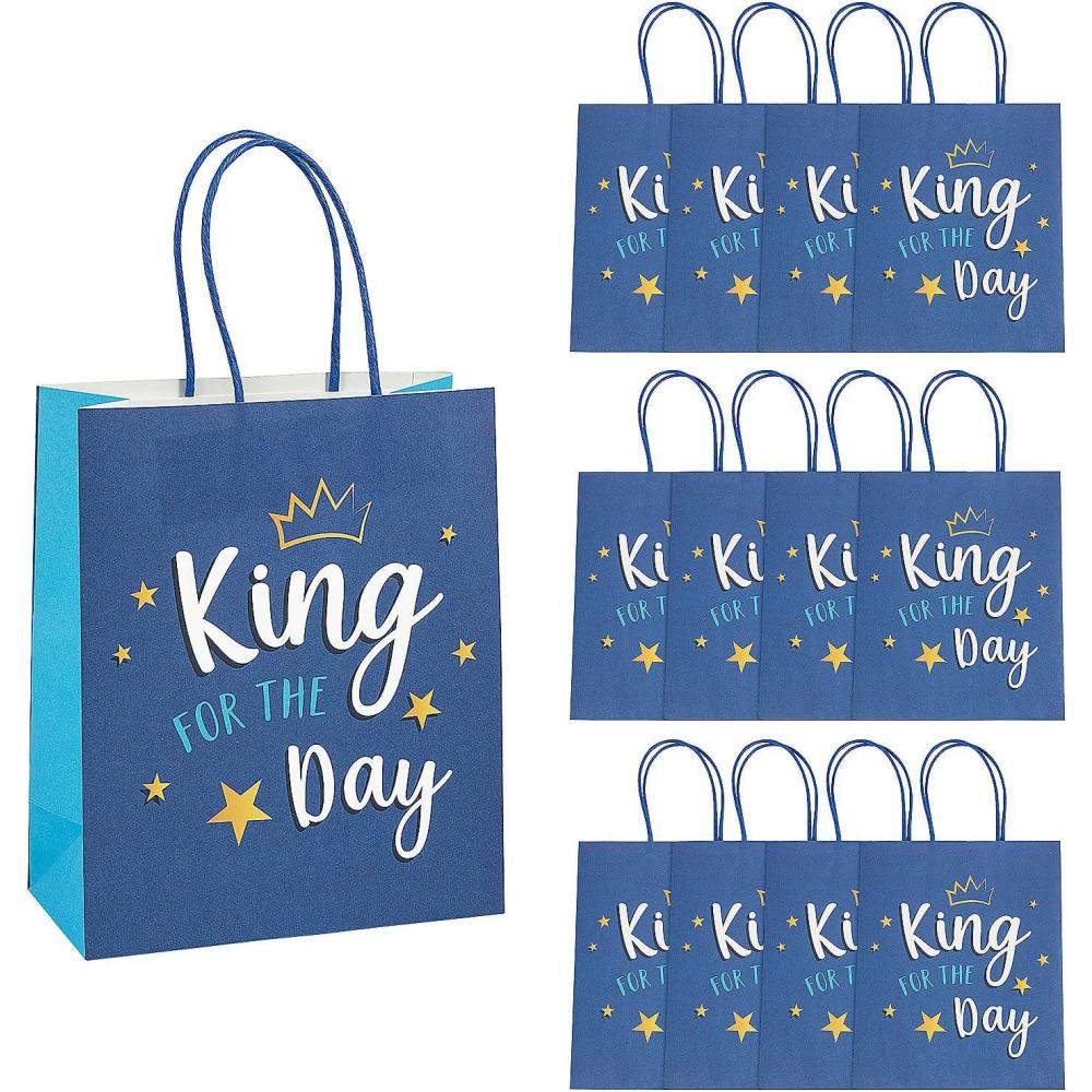 imageFun Express 7 12quot x 9quot Medium Fathers Day King for the Day Paper Gift Bag 12 Pieces