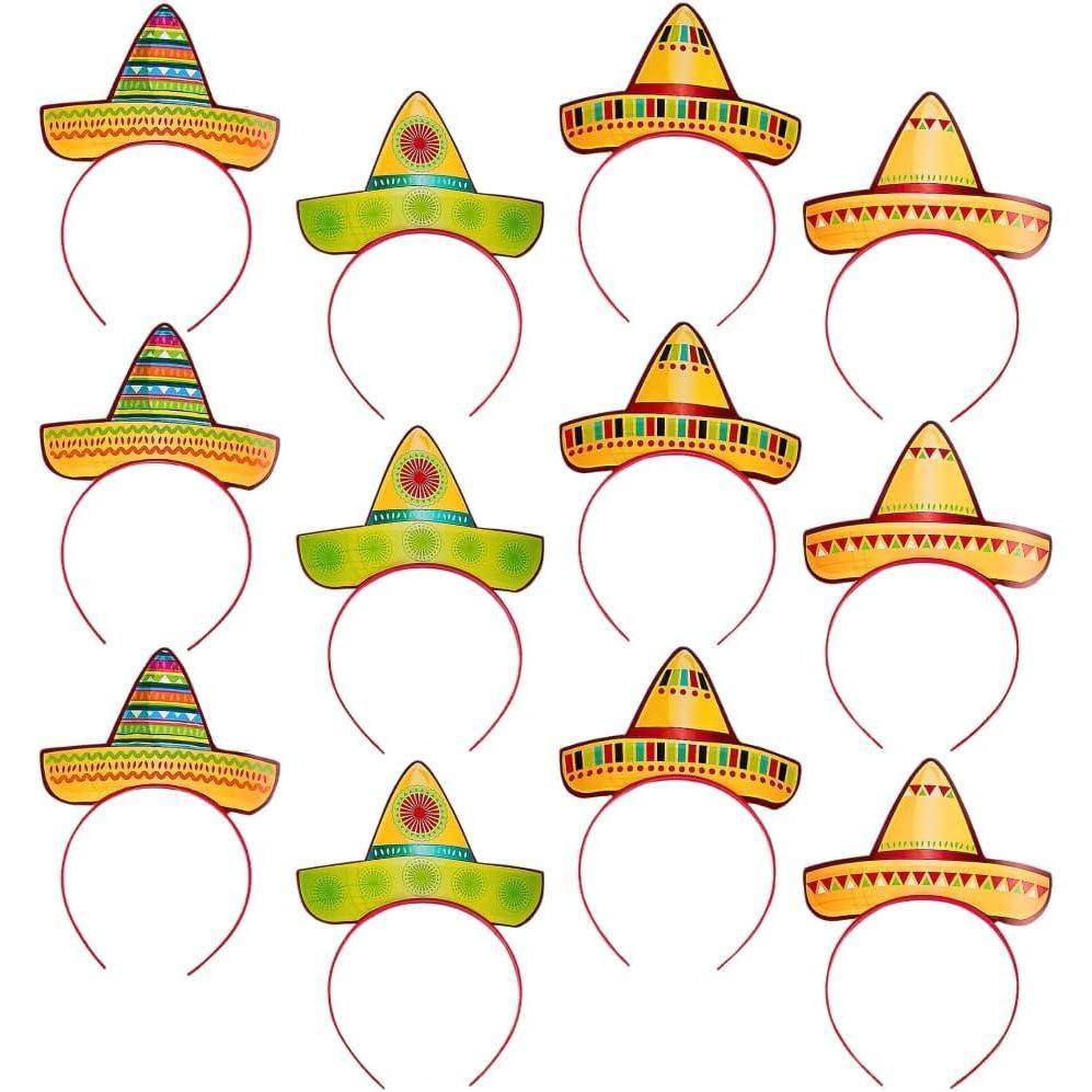 imageFun Express Cardboard Sombrero Headbands for Cinco de Mayo 1 Dozen Apparel Accessories Hats Head Boppers Headbands