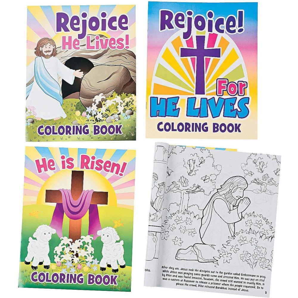 imageFun Express He Lives Religious Easter Coloring Books set of 12 Sunday School and Religious Gifts for Kids