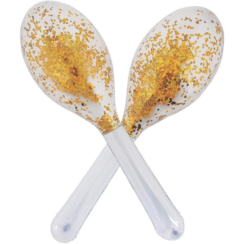 imageLarge Inflatable Fiesta Glitter Maracas  Set of 2 almost 3 feet tall  Cinco de Mayo and Party Supplies