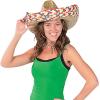 Fun Express 3 Straw Sombrero Hats with drawstring for Adults – Adjustable Sombrero Hats Brown – Cinco De Mayo Party supplies and favors