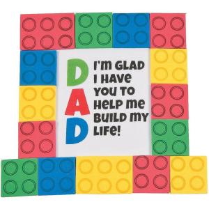 Fun Express Dad Brick Tabletop Decorating with Easel Craft Kit – Makes 12 – DIY Father’s Day Craft Gifts for Kids