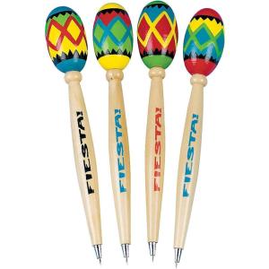 Fun Express Fiesta Maraca Pen for Cinco de Mayo – Set of 12 – Stationery Party Supplies