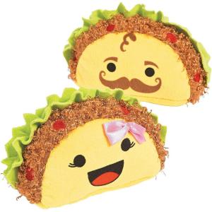 Fun Express Taco Plush Set of 12 – Cute Small Stuffed Animals Food Plushies for Taco Party Decorations | Fiesta Party Favors & Mexican Toys for Kids Birthday Celebrations | 5 Inch Soft Plush Food