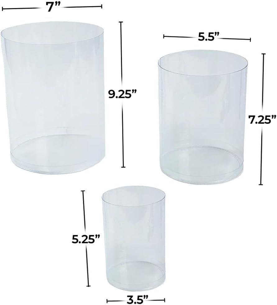 imageFun Express Clear Plastic Cylinders set of 6 in 3 sizes Great for Wedding Party Supplies Containers ampamp Boxes