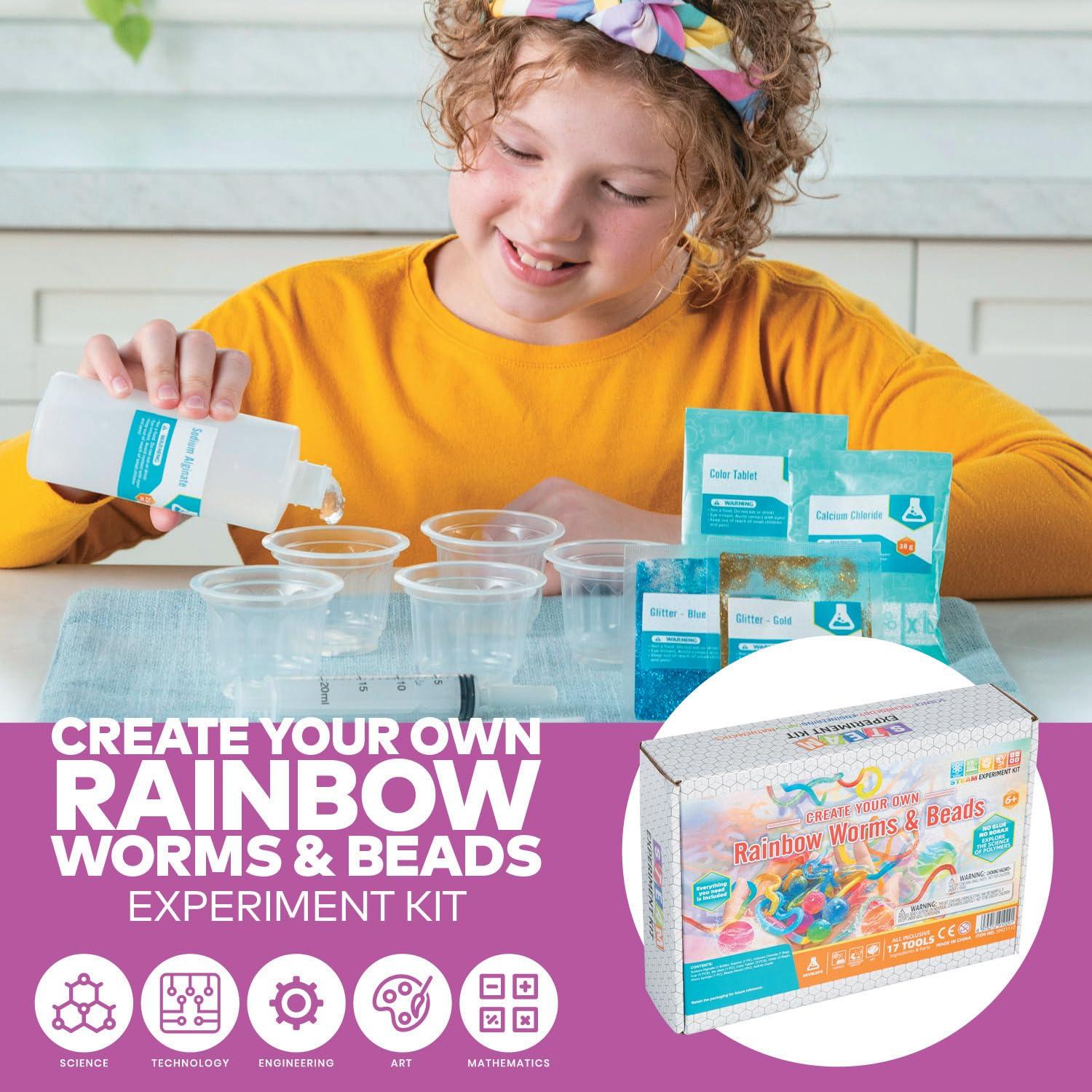 imageFun Express Rainbow Worms ampamp Beads Slime Kit  Create Colorful Slime with Rainbow ampamp Beads  Explore Creativity with Worms ampamp  Colorful Slime Making Kit for Children