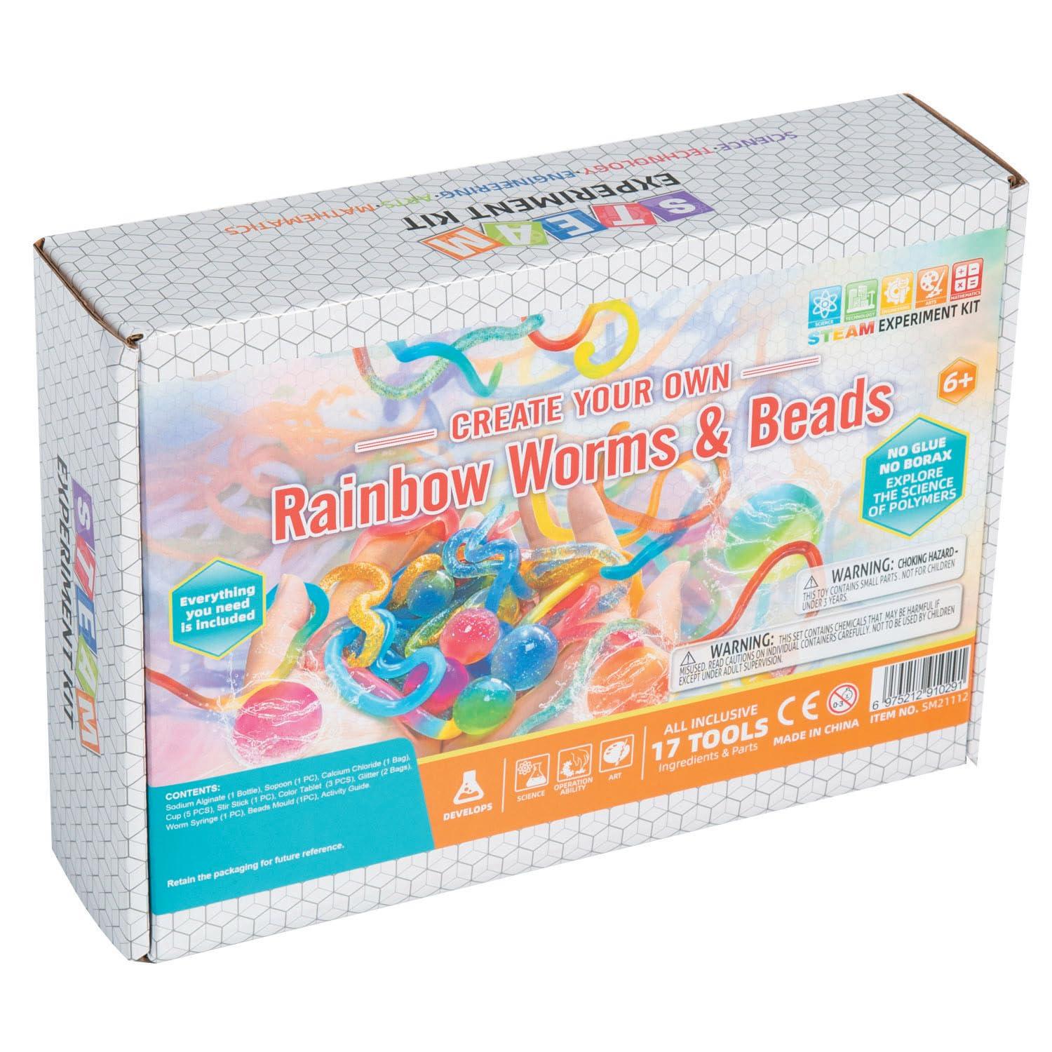 imageFun Express Rainbow Worms ampamp Beads Slime Kit  Create Colorful Slime with Rainbow ampamp Beads  Explore Creativity with Worms ampamp  Colorful Slime Making Kit for Children
