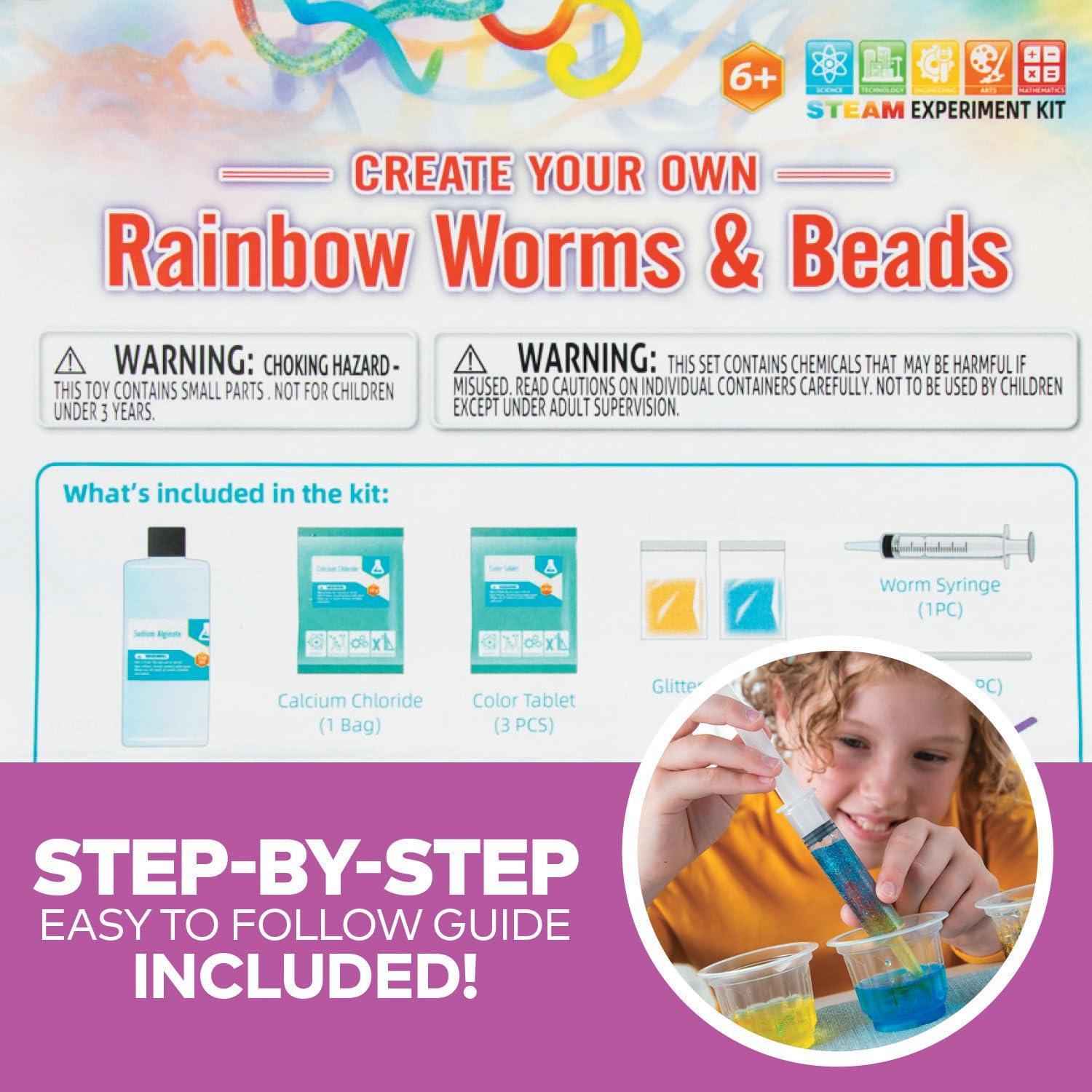 imageFun Express Rainbow Worms ampamp Beads Slime Kit  Create Colorful Slime with Rainbow ampamp Beads  Explore Creativity with Worms ampamp  Colorful Slime Making Kit for Children
