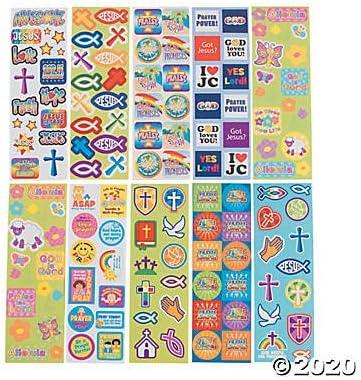 imageReligious Sticker Assortment Bulk Set of 100 Sheets Sunday School Supplies