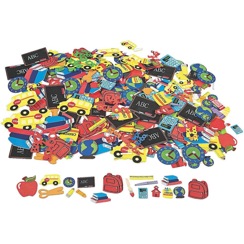 imageFoam Adhesive School Shapes Bulk Set of 500 Pieces Back to School and Teacher Classroom Supplies