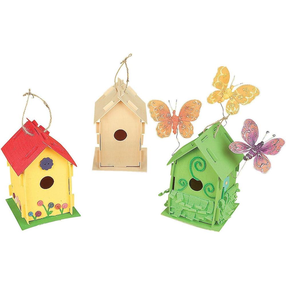 imageFun Express Birdhouse Kits for Kids DIY Craft for Kids 12 Houses to Build and Decorate Great for School Spring and Summer Crafting Activities  VBS Vacation Bible School SuppliesDecor
