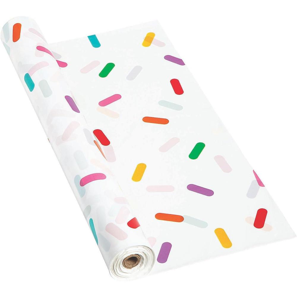 imageFun Express Birthday Sprinkles Plastic Tablecloth Roll  100 Foot roll  Party Supplies