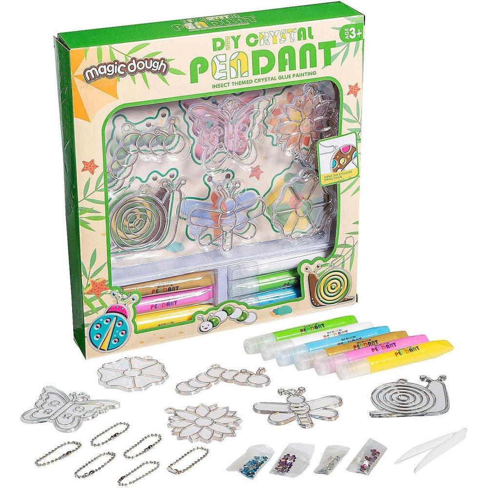 imageFun Express Bug ampamp Flowers Suncatchers Keychains  DIY Suncatcher Keychains with Bug ampamp Flowers Design Engaging Craft Activity for Kids Colorful Bug ampamp Flowers Keychains for Kids