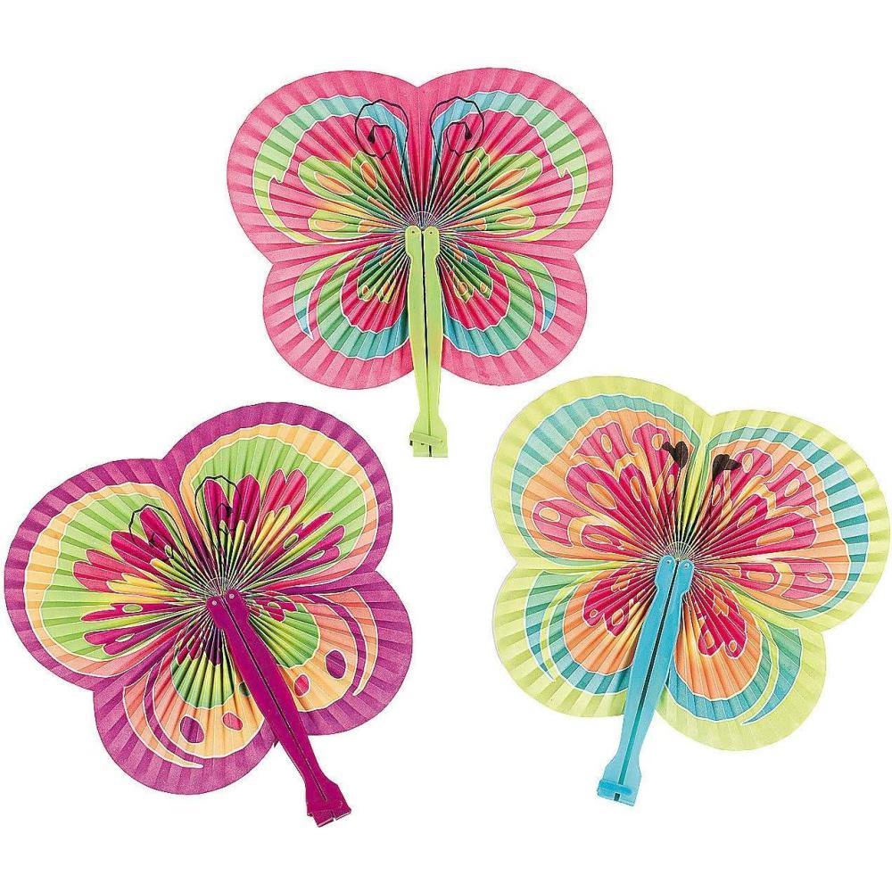 imageFun Express Butterfly Shaped Folding Fans  Set of 12  Favors and Party Supplies12