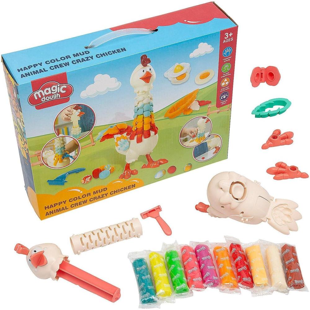 imageFun Express Chicken Clay Dough Toy  Creative Childrens Art Doughs Toy  Fun Craft Kit for Kids Crafting Fun for Young Minds Educational and Fun Imaginative Play