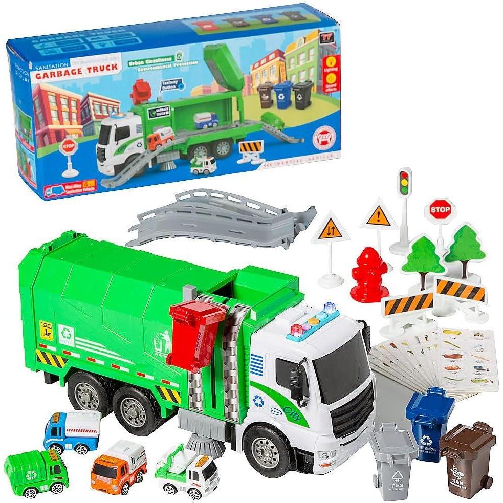 imageFun Express Garbage Truck Toy with Mini Trucks  Complete Garbage Truck and Mini Trucks Set  Fun and Educational Engaging Toy Set for Children Realistic Toy Set for Kids