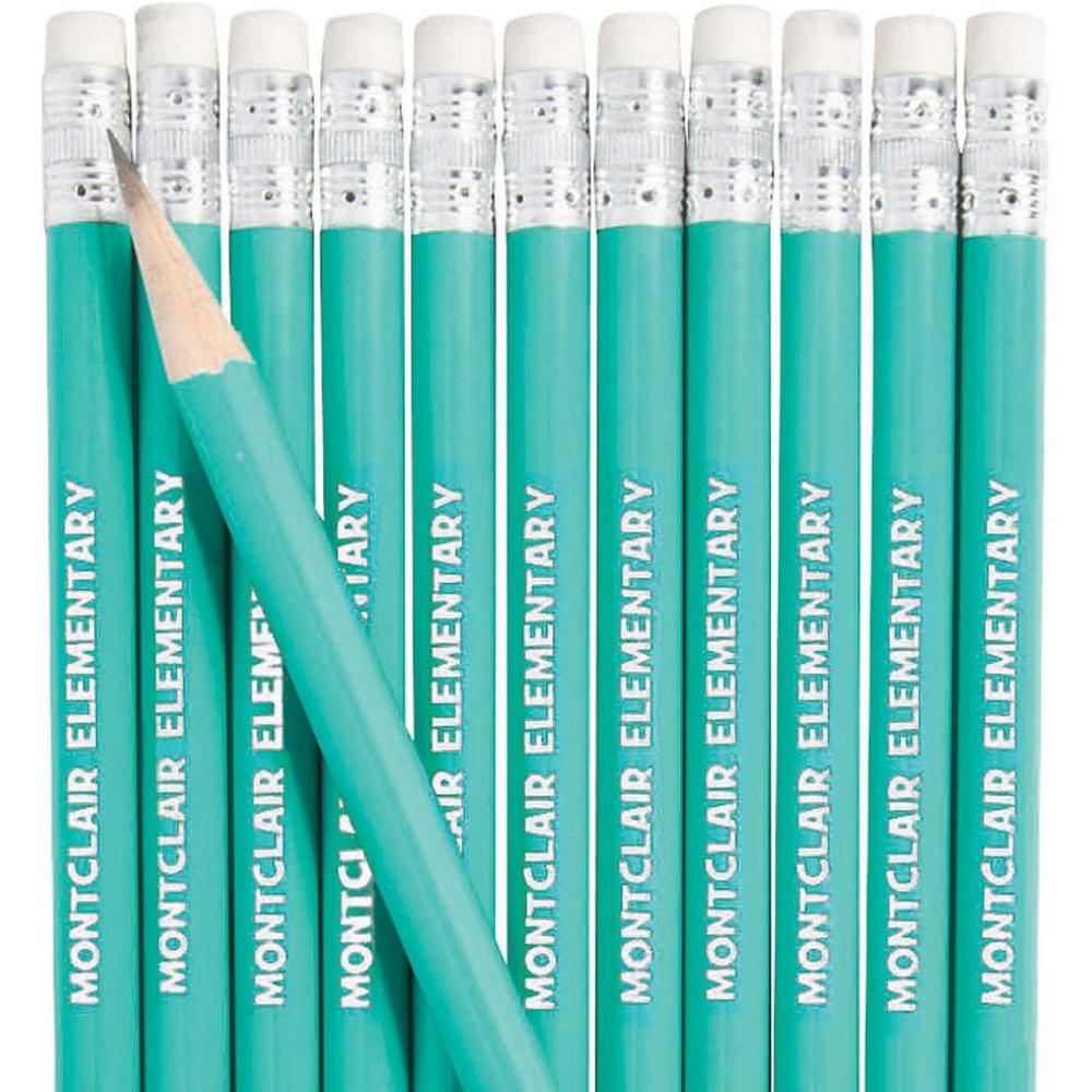 imageFun Express Personalized Pencils Gold 24 Pieces Teaching Writing Branded Office SuppliesAuqa