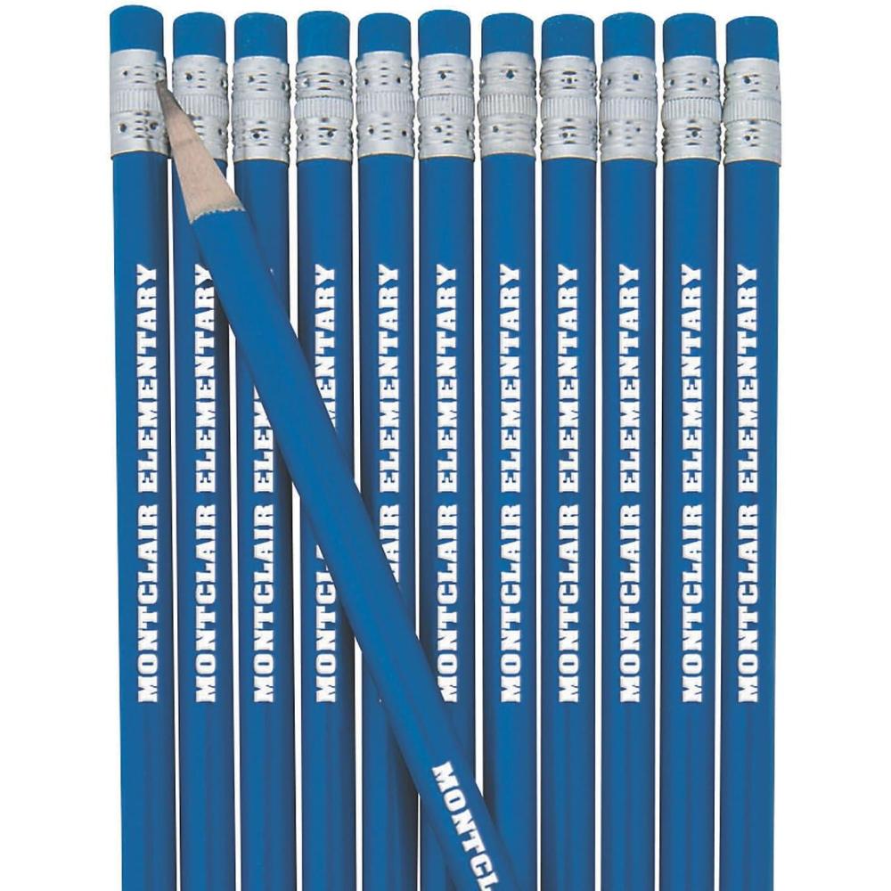 imageFun Express Personalized Pencils Gold 24 Pieces Teaching Writing Branded Office SuppliesBlue