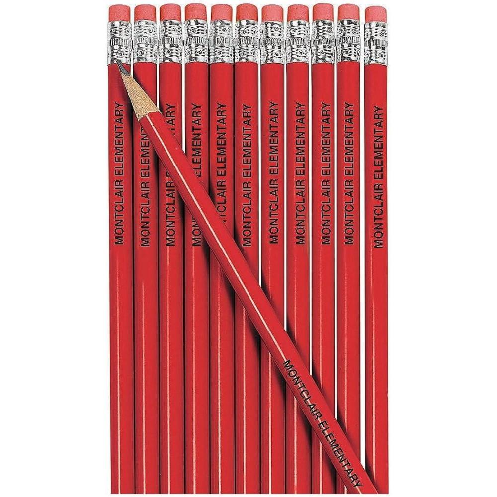 imageFun Express Personalized Pencils Gold 24 Pieces Teaching Writing Branded Office SuppliesRed