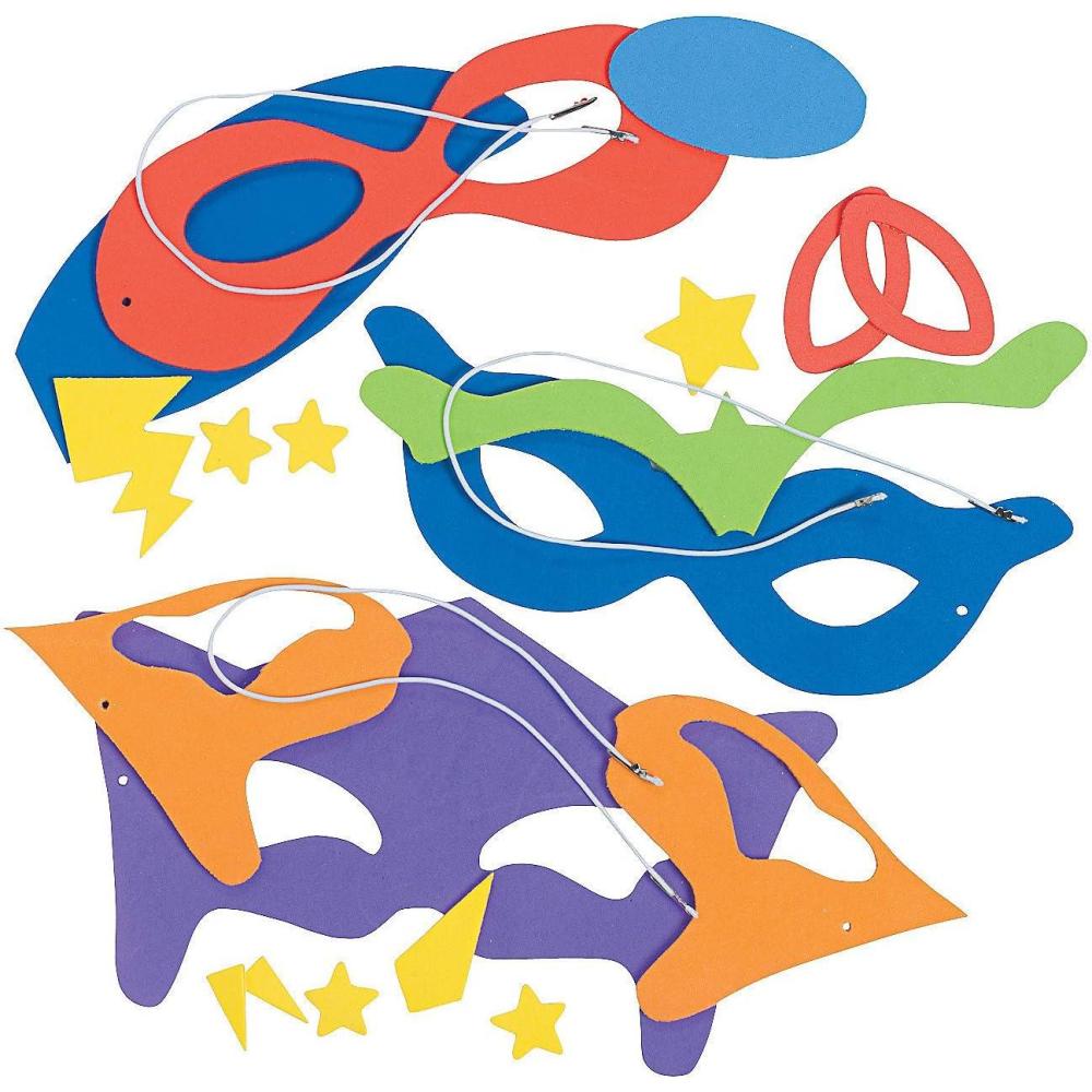 imageFun Express Superhero Foam Mask Craft Kit  VBS Vacation Bible School SuppliesDecor  Makes 12  DIY Crafts for Kids and Home Party Activities