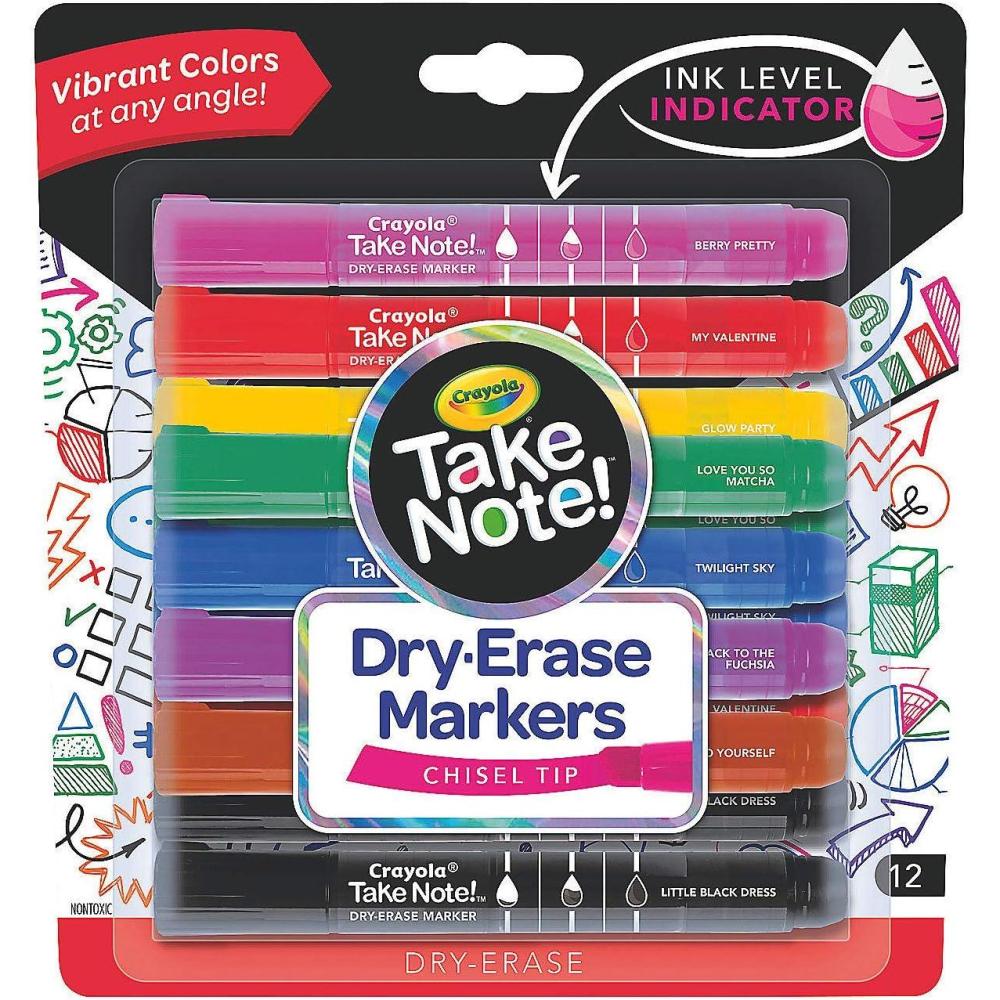 imageFun Express Take Note Vibrant 12Ct Dry Erase Markers  12 Pieces  Educational And Learning Activities For Kids